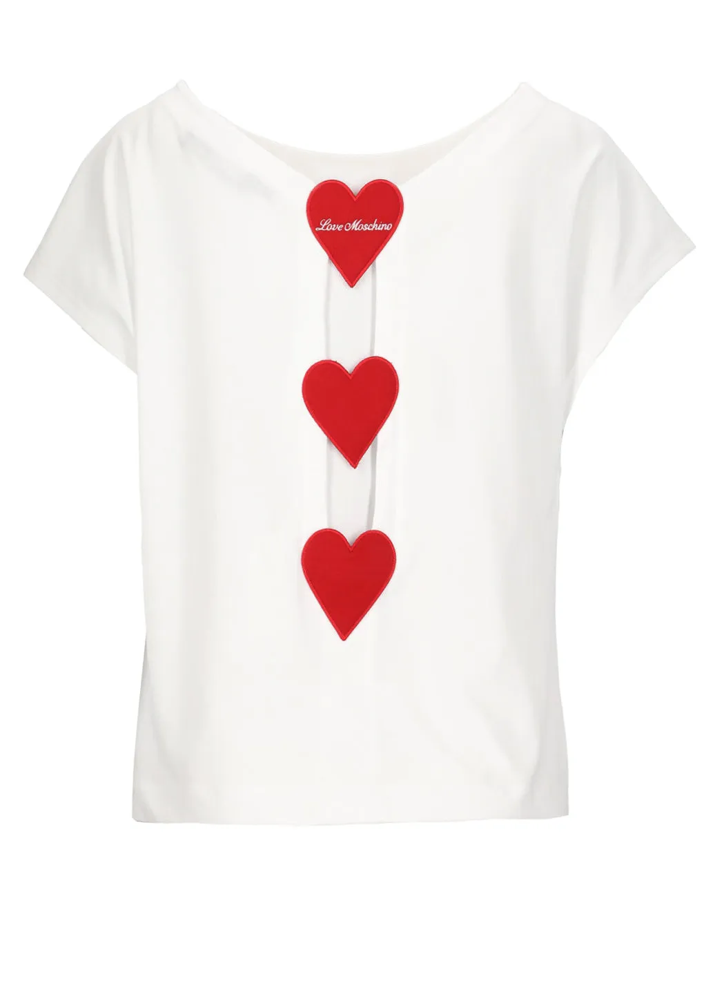 Love Moschino Logo Embroidered Crewneck T-Shirt