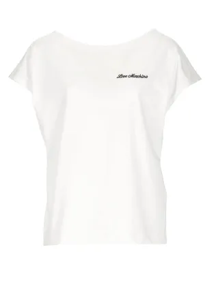 Love Moschino Logo Embroidered Crewneck T-Shirt