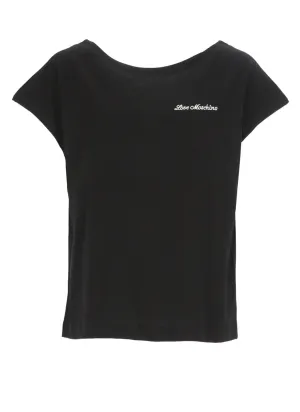 Love Moschino Logo Embroidered Crewneck T-Shirt