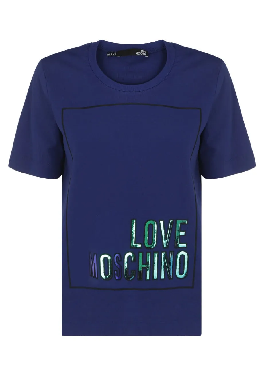 Love Moschino Logo Printed Crewneck T-Shirt