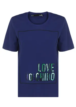 Love Moschino Logo Printed Crewneck T-Shirt