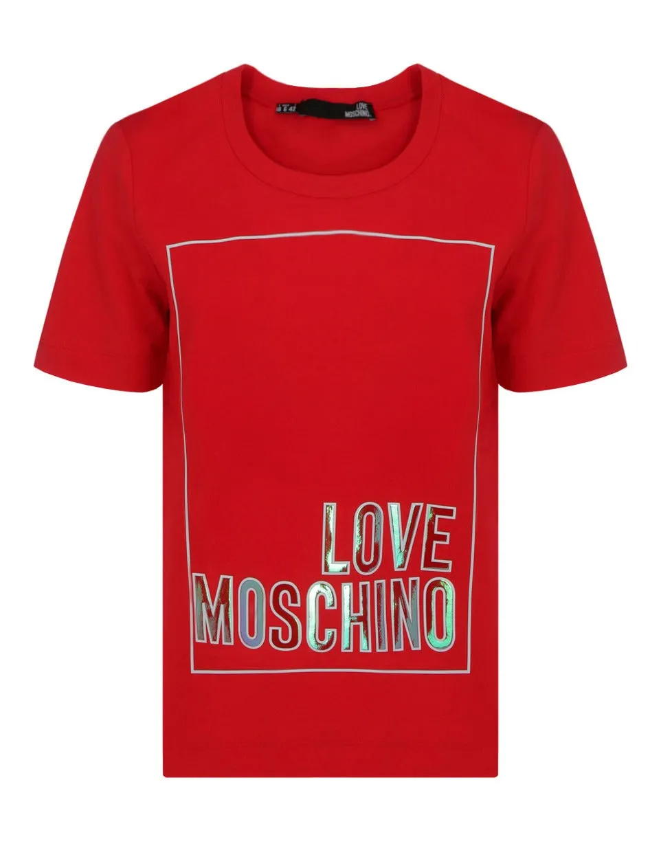 Love Moschino Logo Printed Crewneck T-Shirt