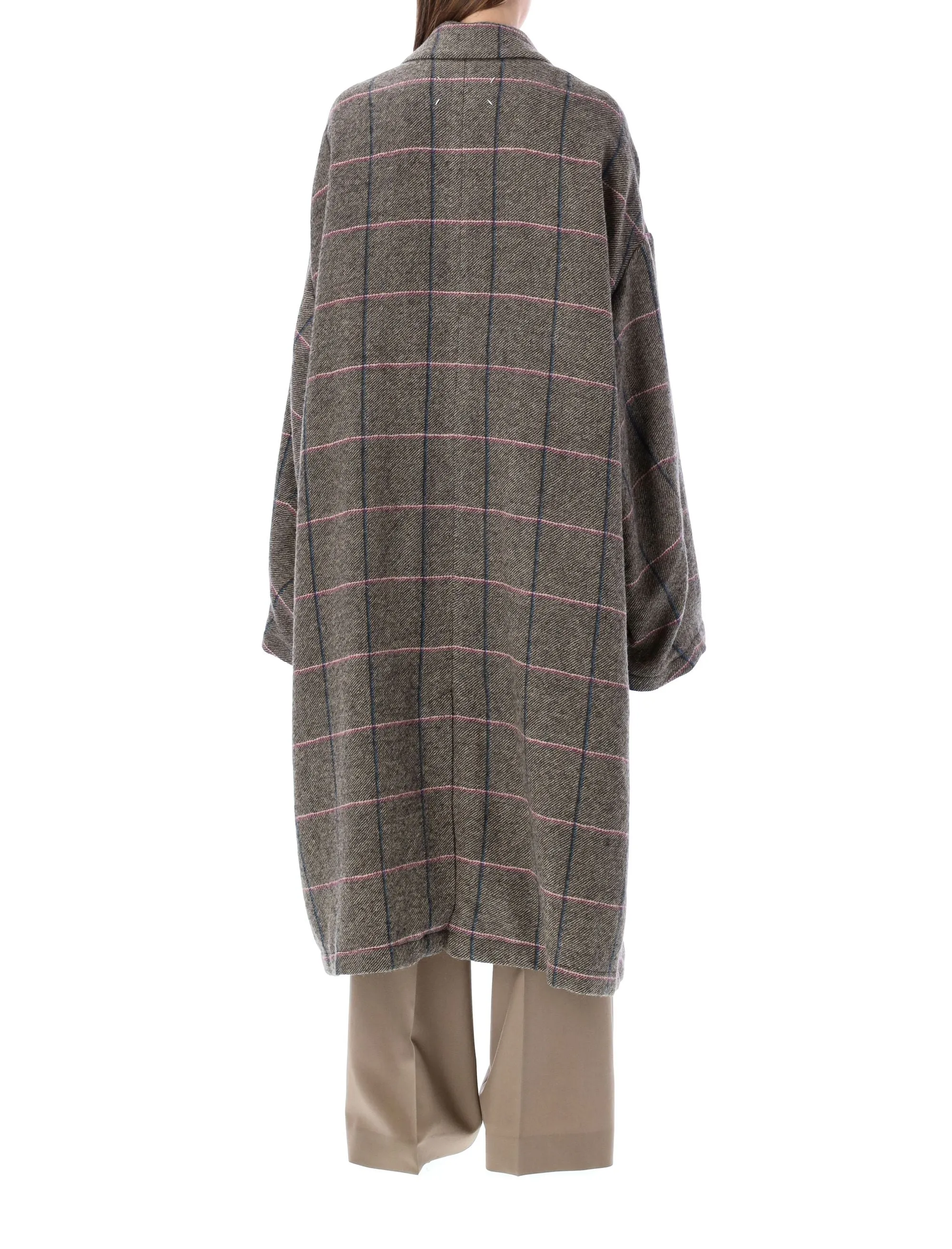 Maison Margiela Check Pattern Mid-Length Coat