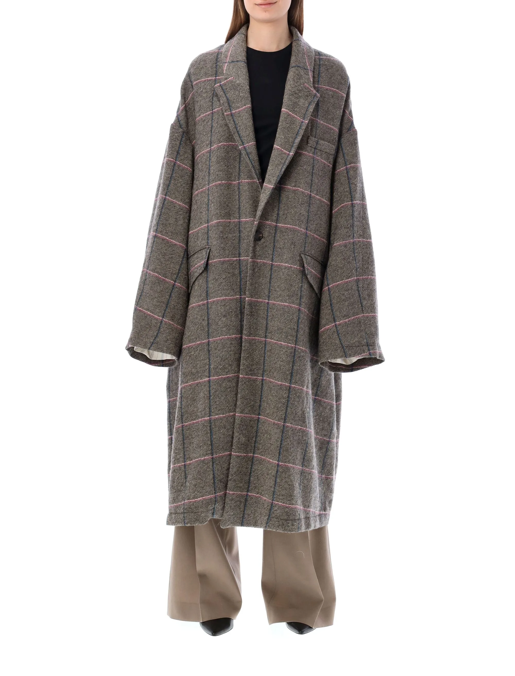 Maison Margiela Check Pattern Mid-Length Coat