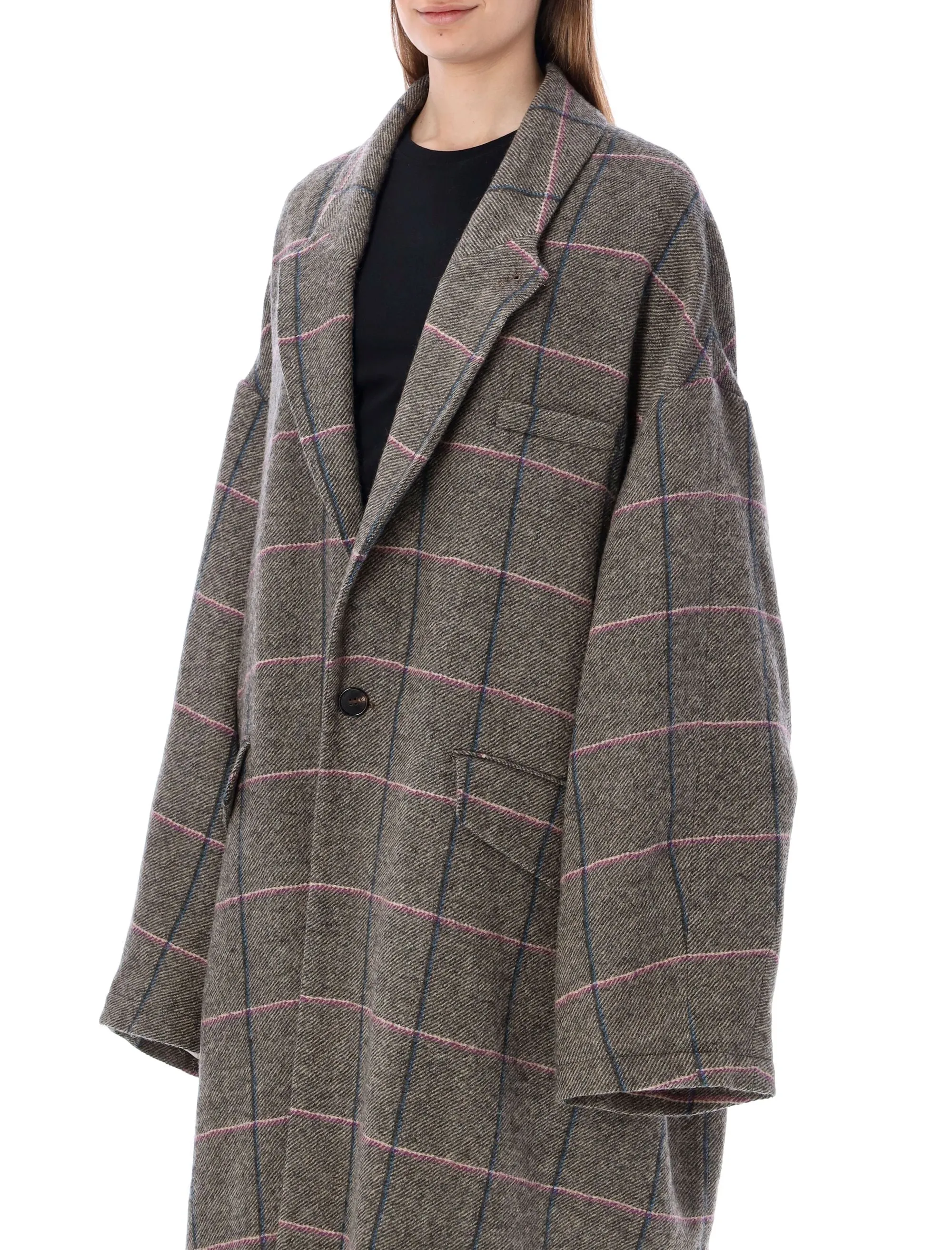 Maison Margiela Check Pattern Mid-Length Coat