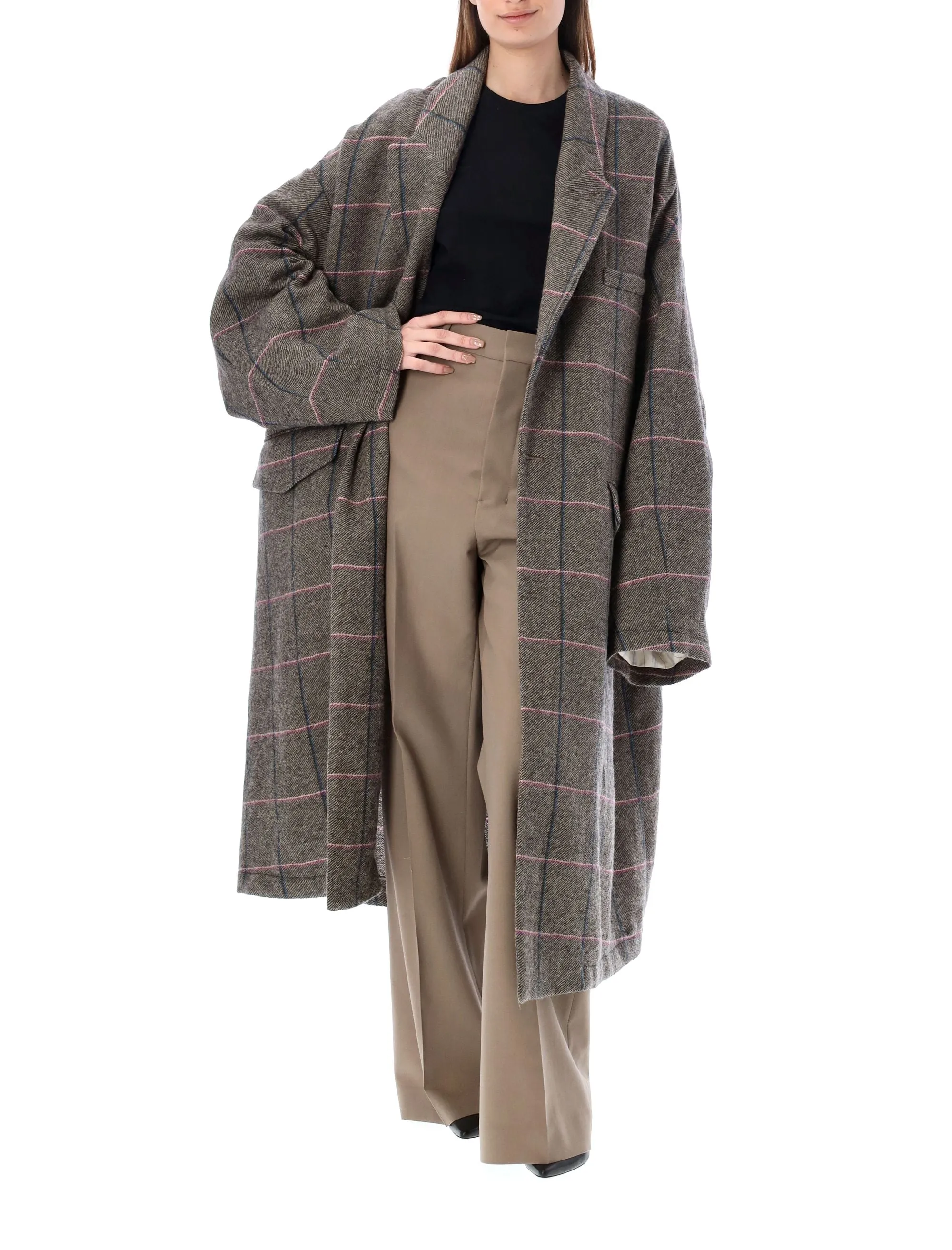 Maison Margiela Check Pattern Mid-Length Coat
