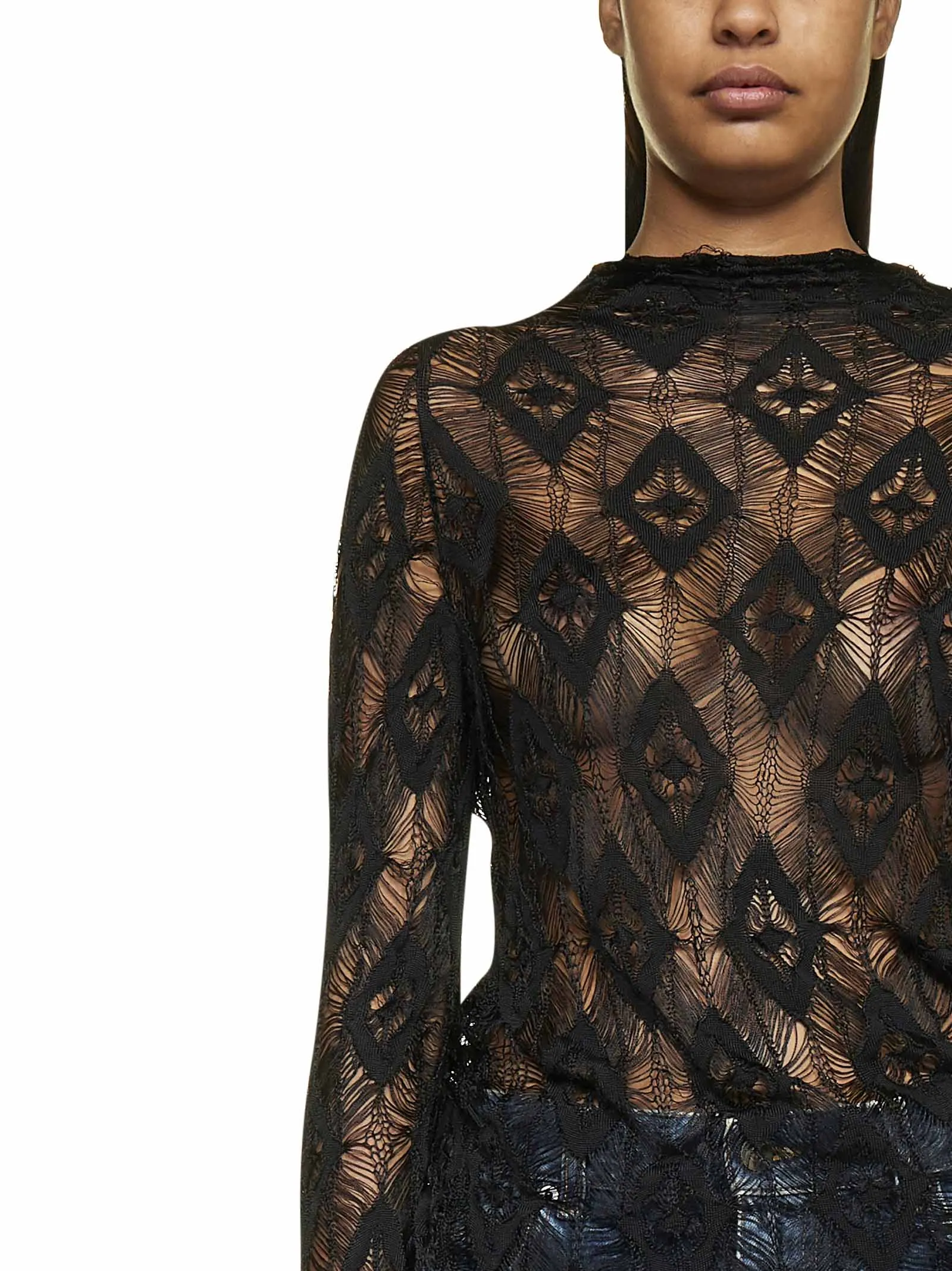 Maison Margiela Distressed Long-Sleeved Top