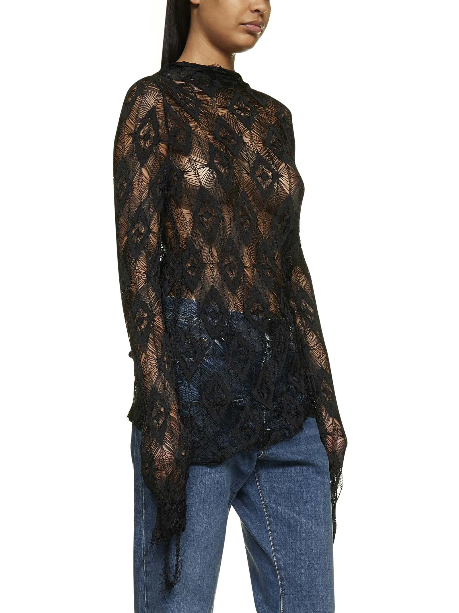 Maison Margiela Distressed Long-Sleeved Top