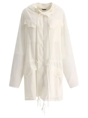 Maison Margiela Drawstring Waist Hooded Coat