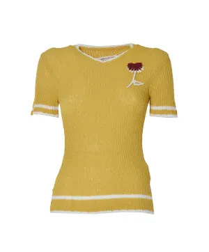 Maison Margiela Flower Detailed Knitted Top
