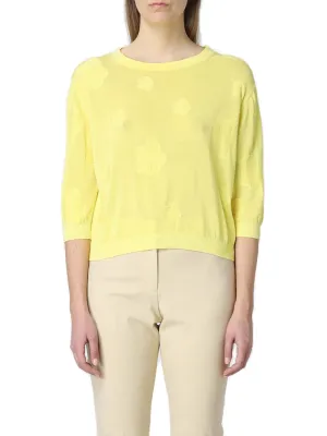 Malo Round Neck Straight Hem Knitted Top