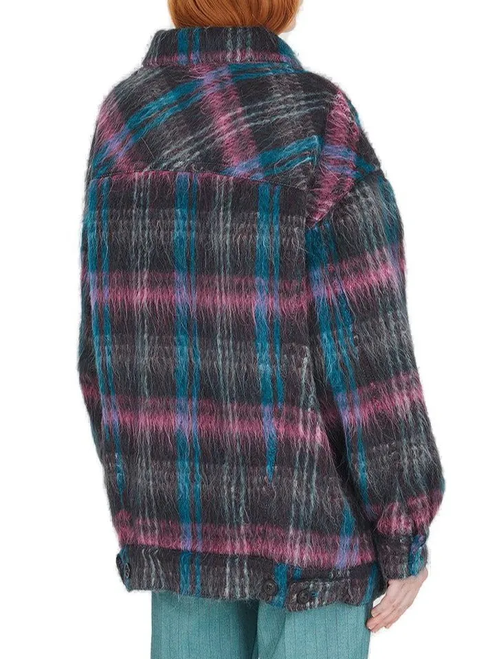 Marc Jacobs Oversized Furry Plaid Jacket