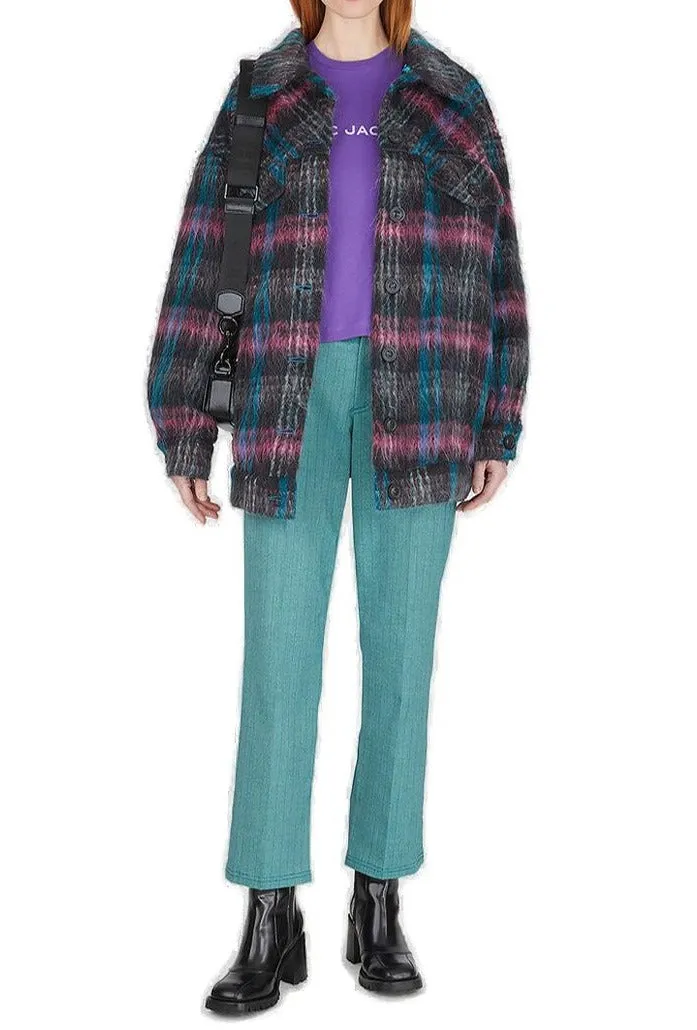 Marc Jacobs Oversized Furry Plaid Jacket
