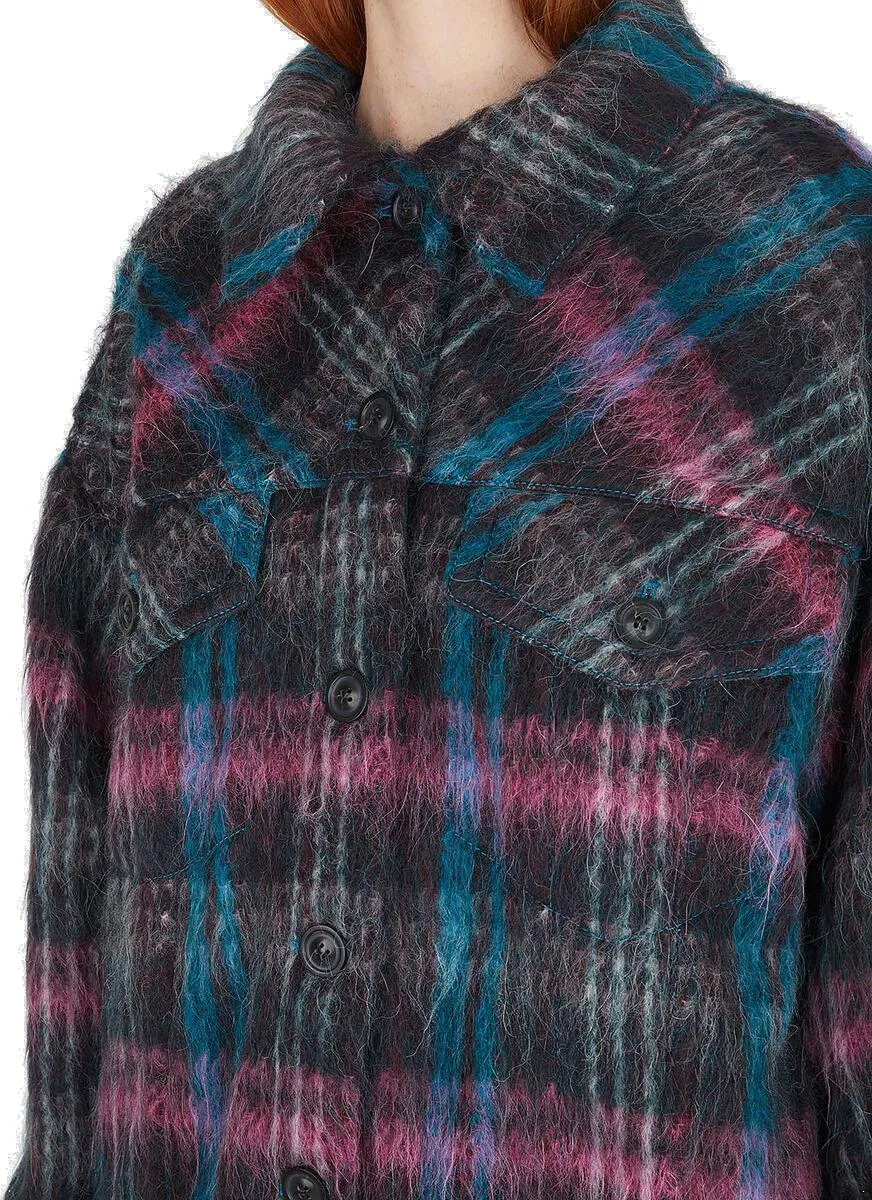 Marc Jacobs Oversized Furry Plaid Jacket
