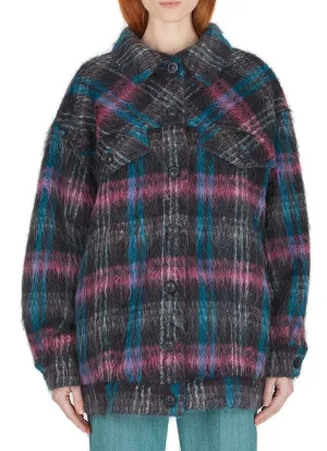 Marc Jacobs Oversized Furry Plaid Jacket