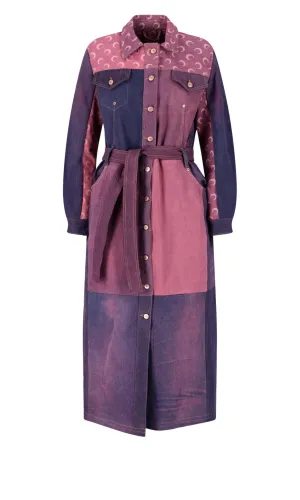 Marine Serre Color Blocked Belted Dress