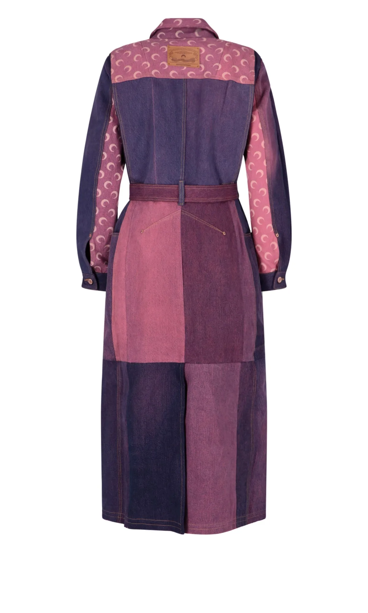 Marine Serre Color Blocked Belted Dress