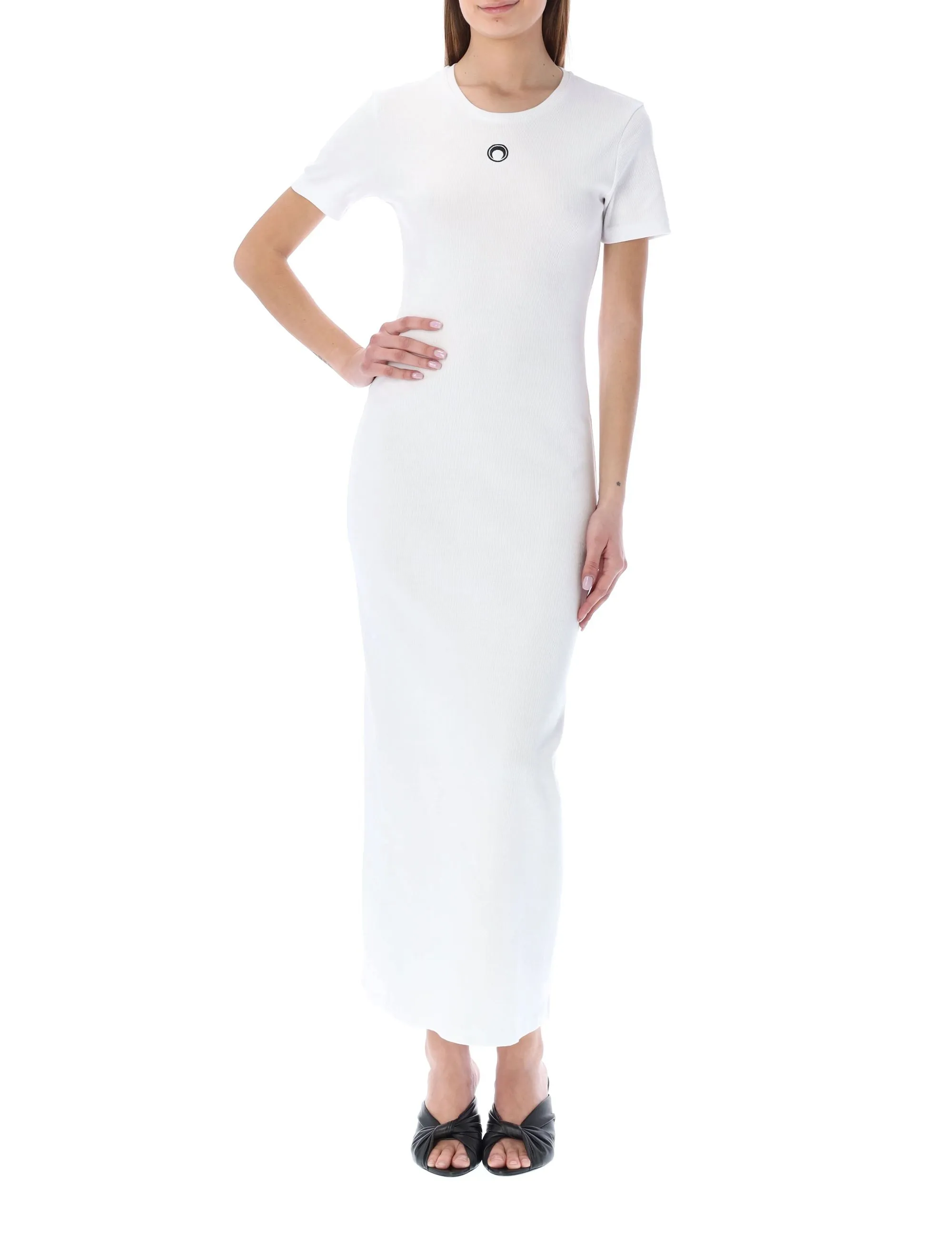 Marine Serre Logo Embroidered Crewneck T-Shirt Dress