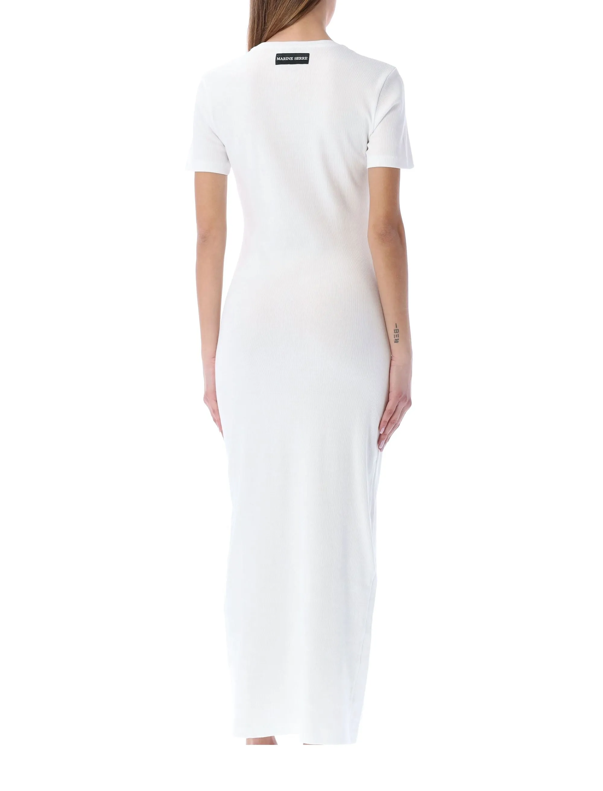 Marine Serre Logo Embroidered Crewneck T-Shirt Dress