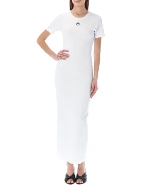 Marine Serre Logo Embroidered Crewneck T-Shirt Dress