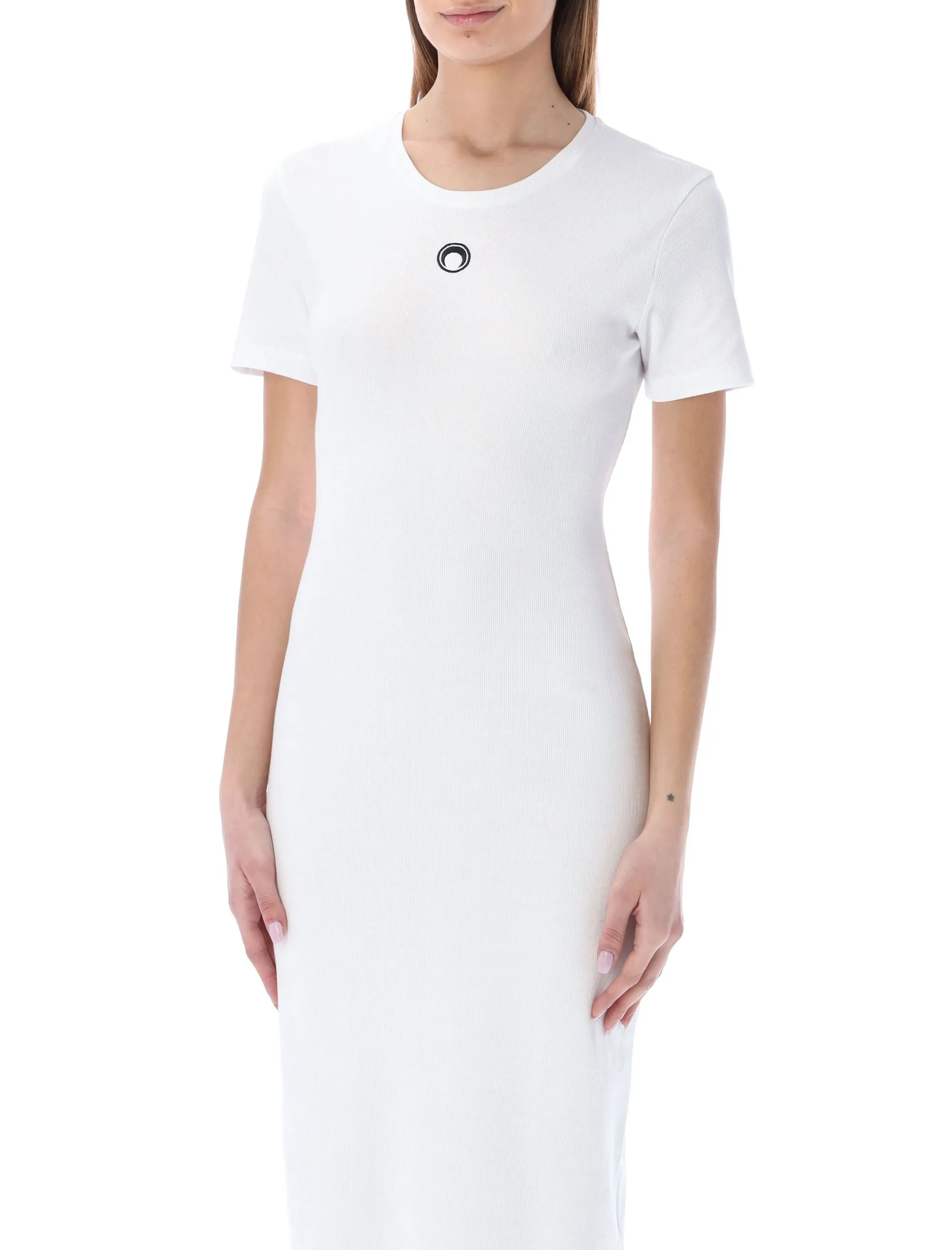 Marine Serre Logo Embroidered Crewneck T-Shirt Dress