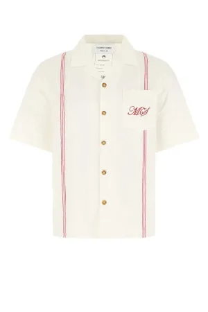 Marine Serre Logo Embroidered Stripe Trim Shirt
