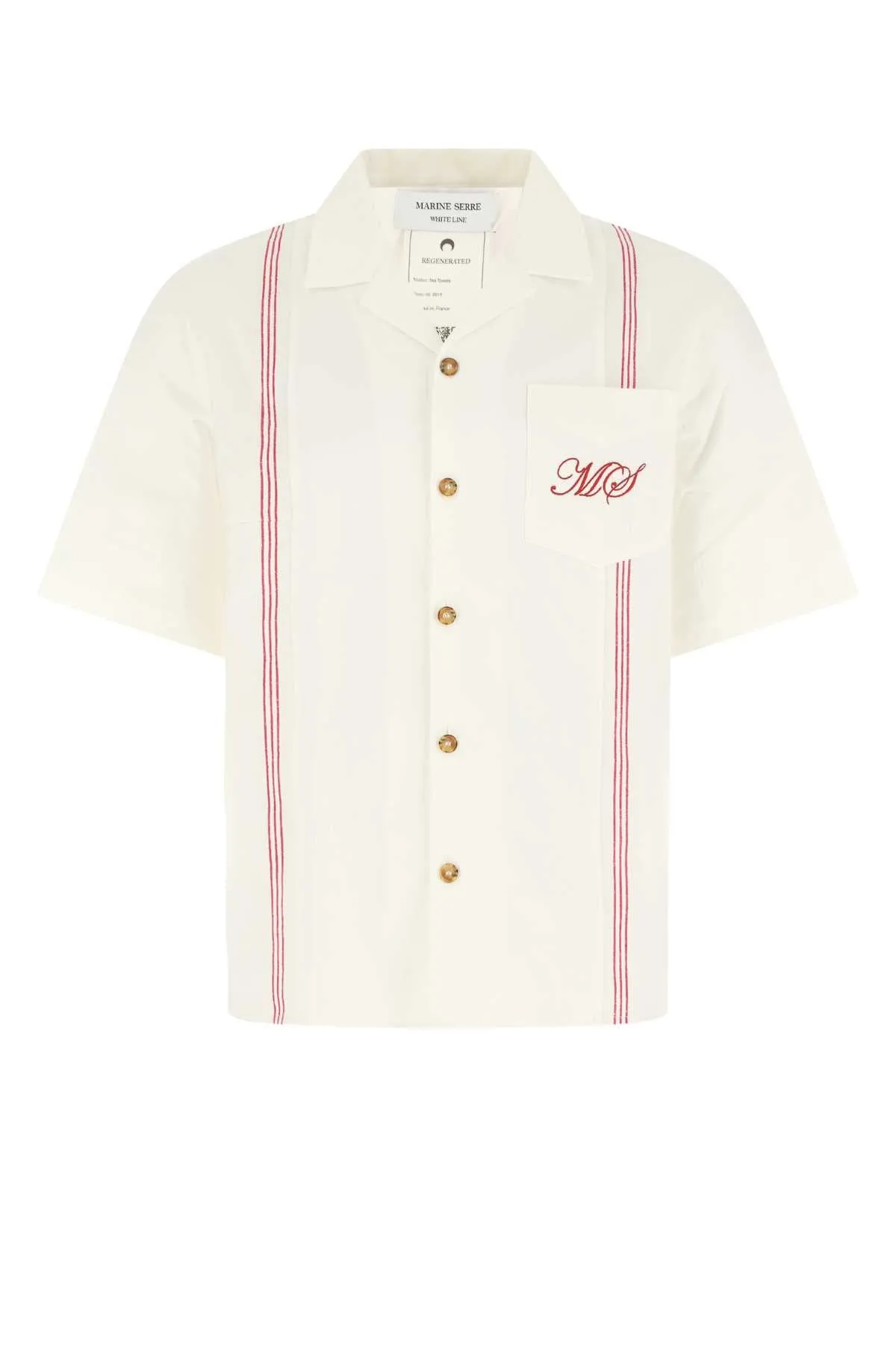 Marine Serre Logo Embroidered Stripe Trim Shirt