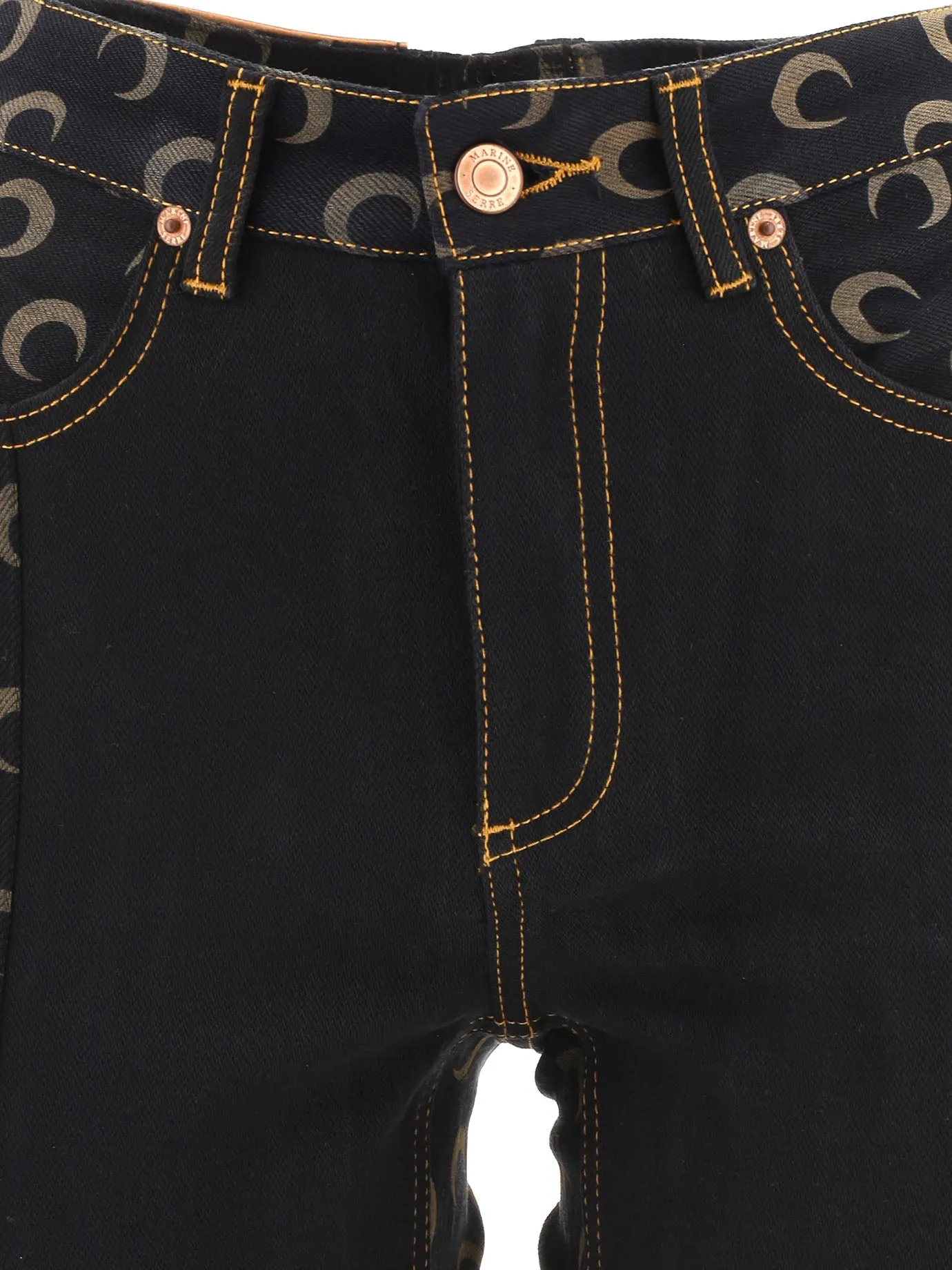 Marine Serre Moon Printed High Rise Jeans