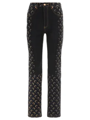 Marine Serre Moon Printed High Rise Jeans