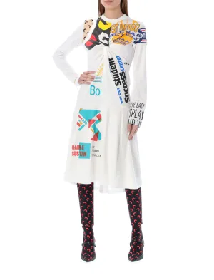 Marine Serre Patchwork Flared Tunic Dress