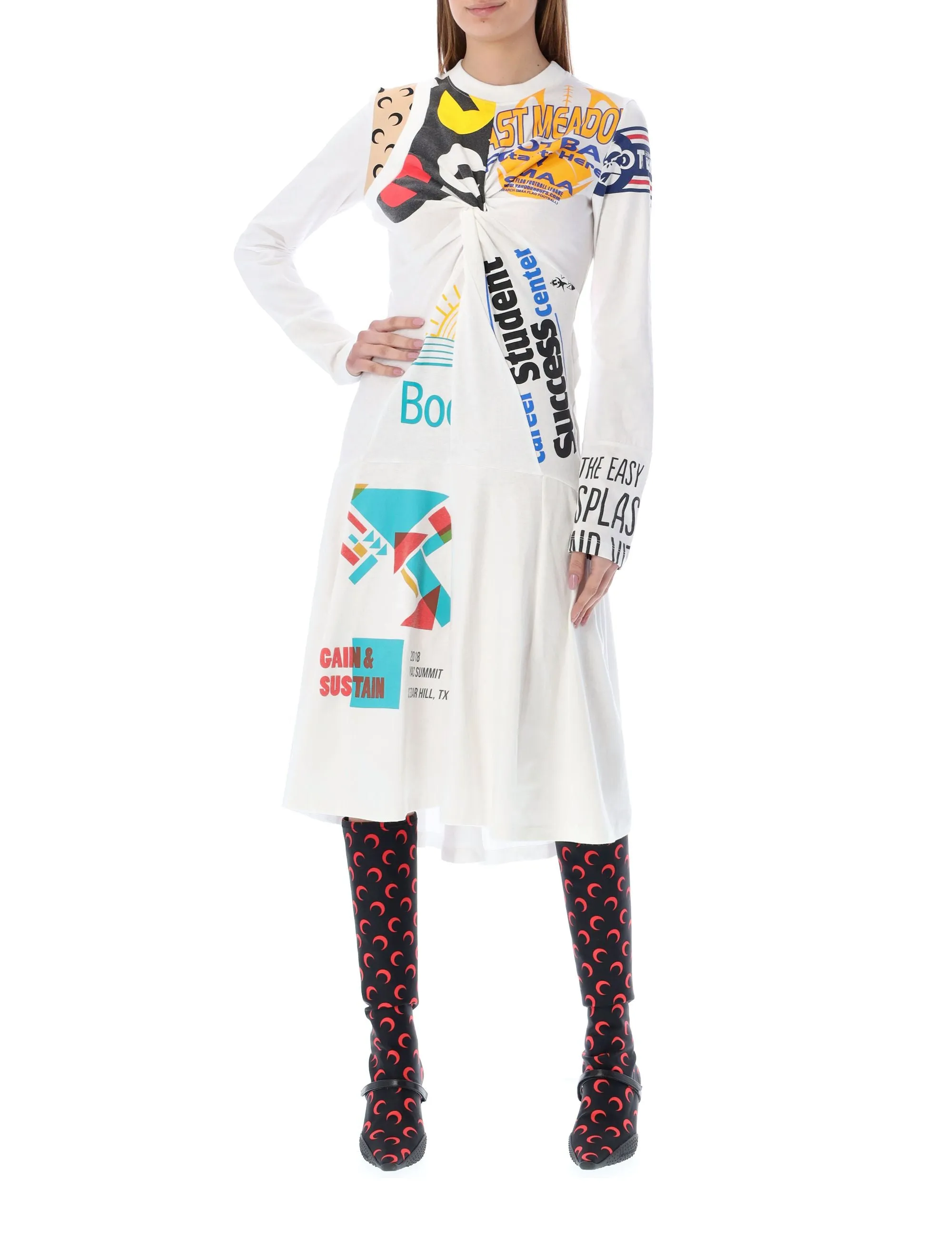 Marine Serre Patchwork Flared Tunic Dress