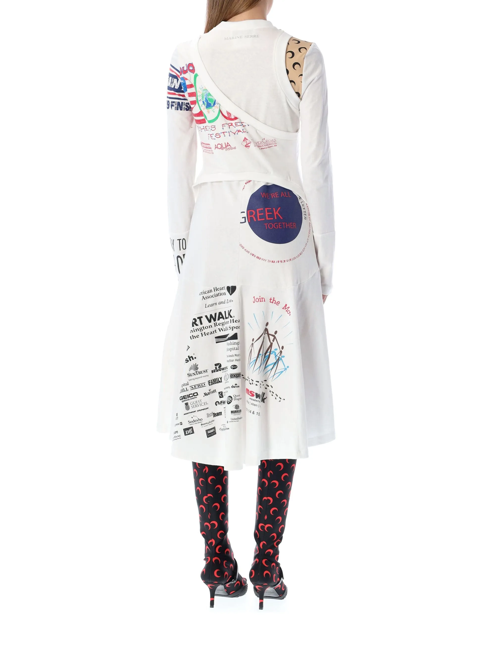Marine Serre Patchwork Flared Tunic Dress