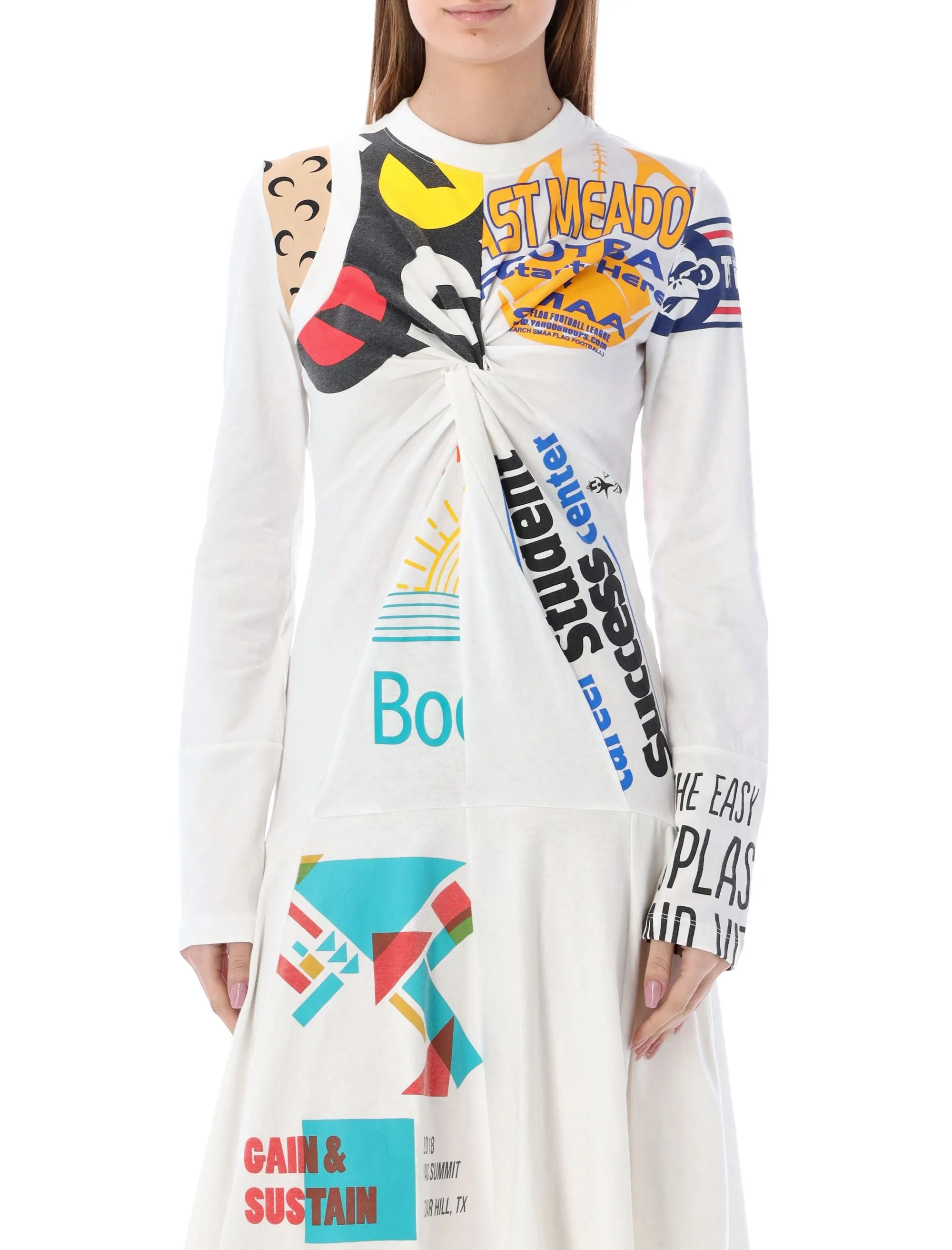 Marine Serre Patchwork Flared Tunic Dress