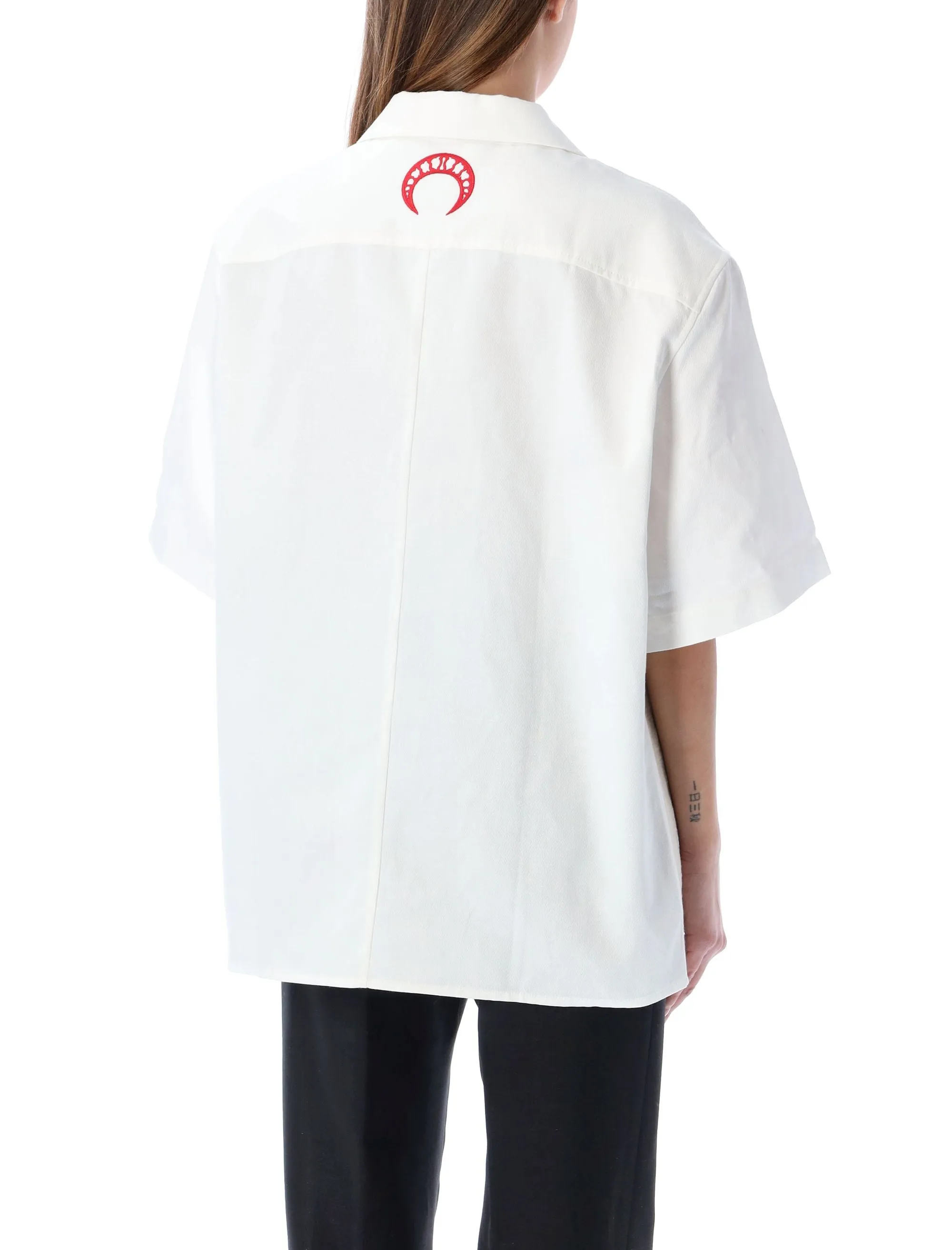 Marine Serre Short Sleeved Stripe Trim Shirt