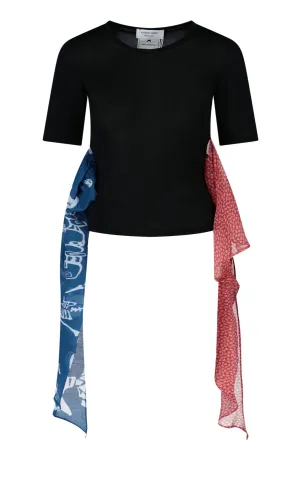 Marine Serre Twisted Scarf Embellished Top