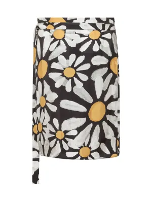 Marni Allover Floral Printed Wrapped Mini Skirt