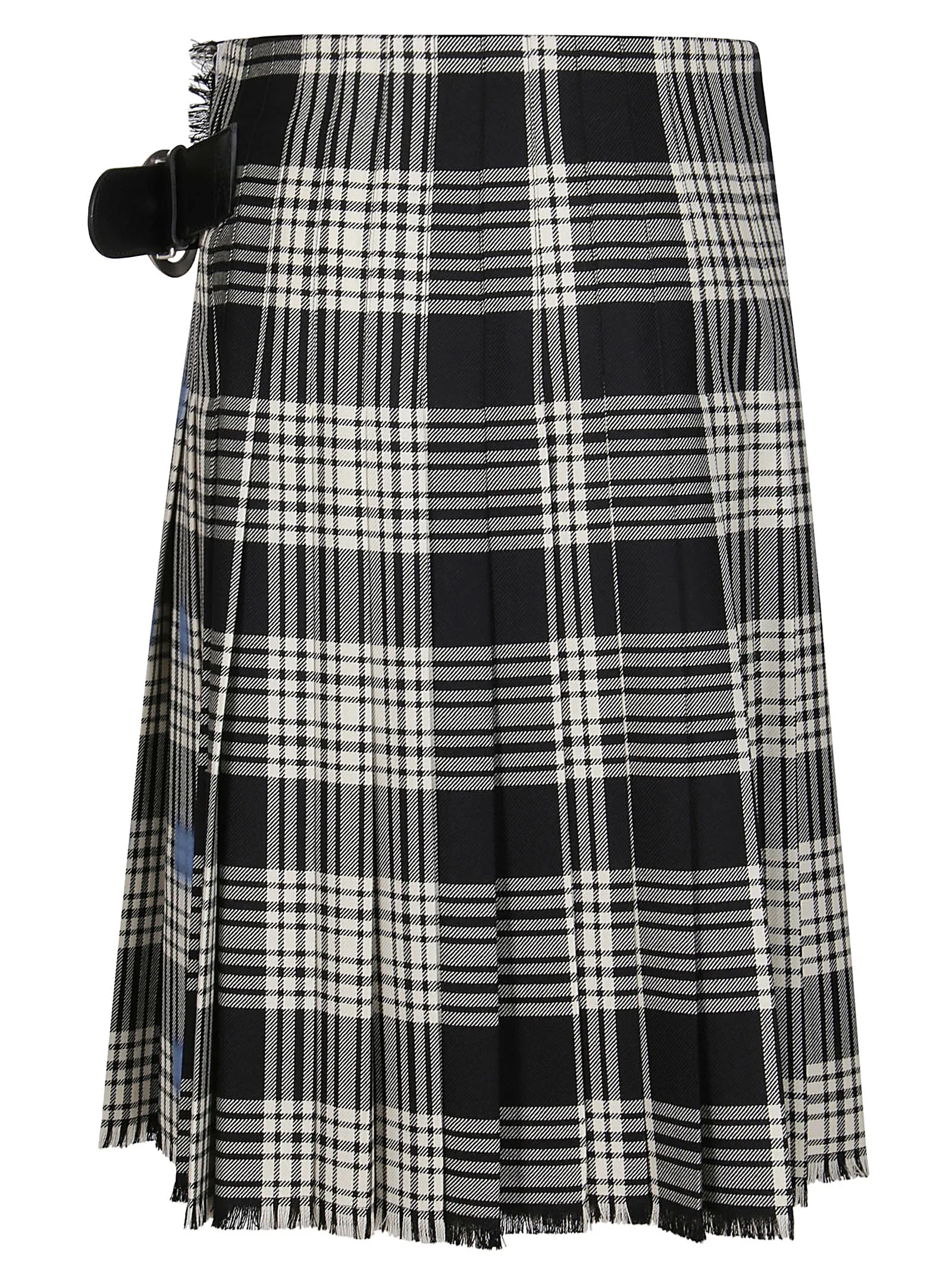 Marni Check Pleated Wrap Midi Skirt