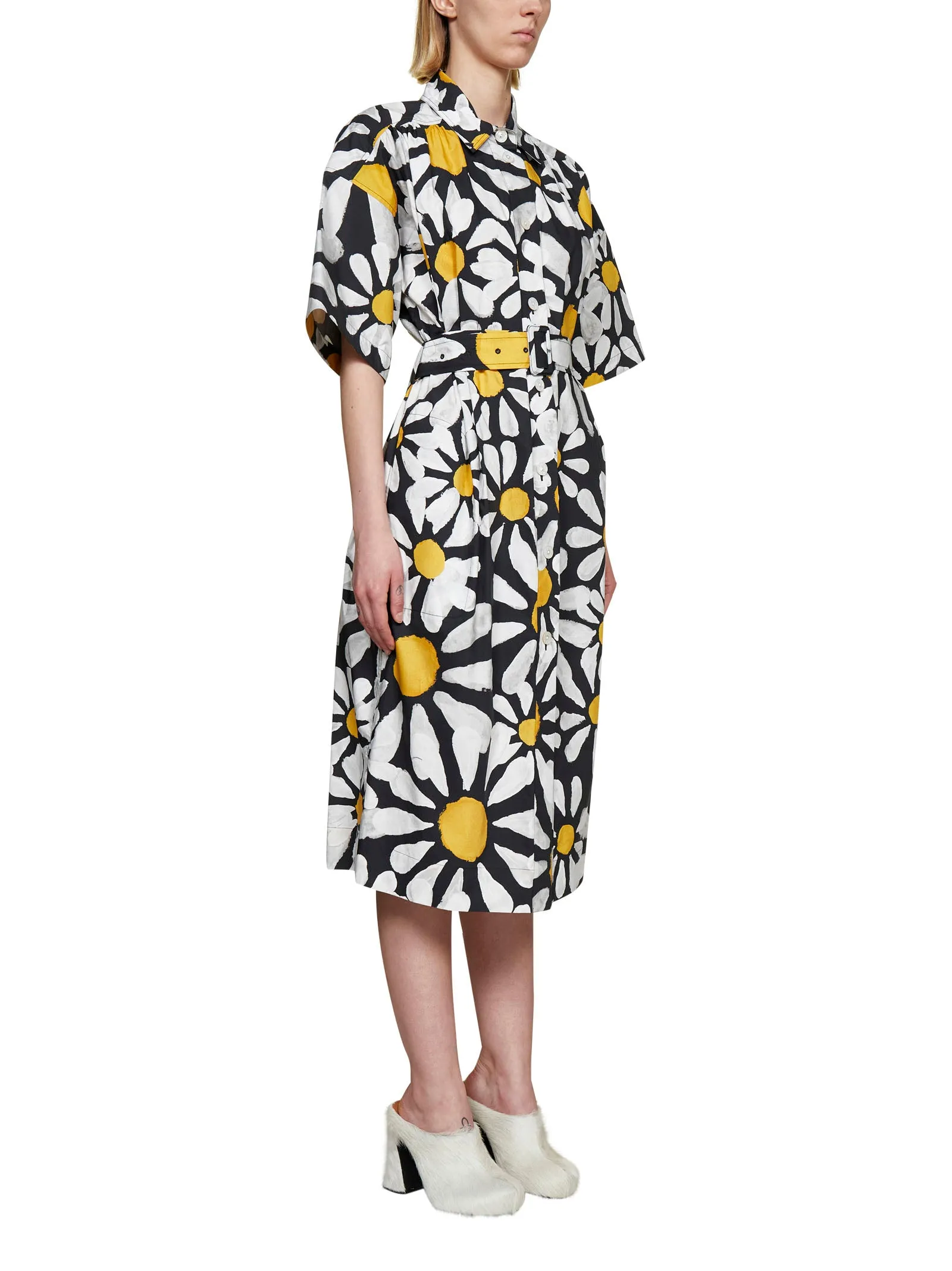 Marni Euphoria Printed Poplin Midi Shirt Dress