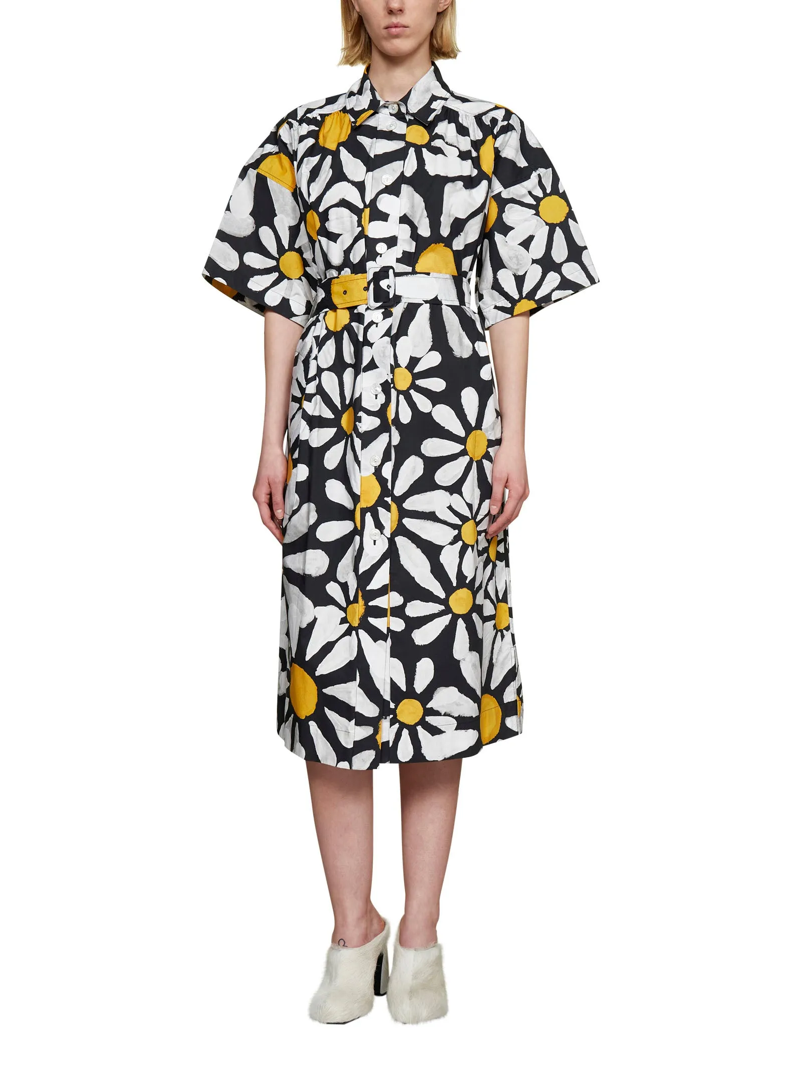 Marni Euphoria Printed Poplin Midi Shirt Dress