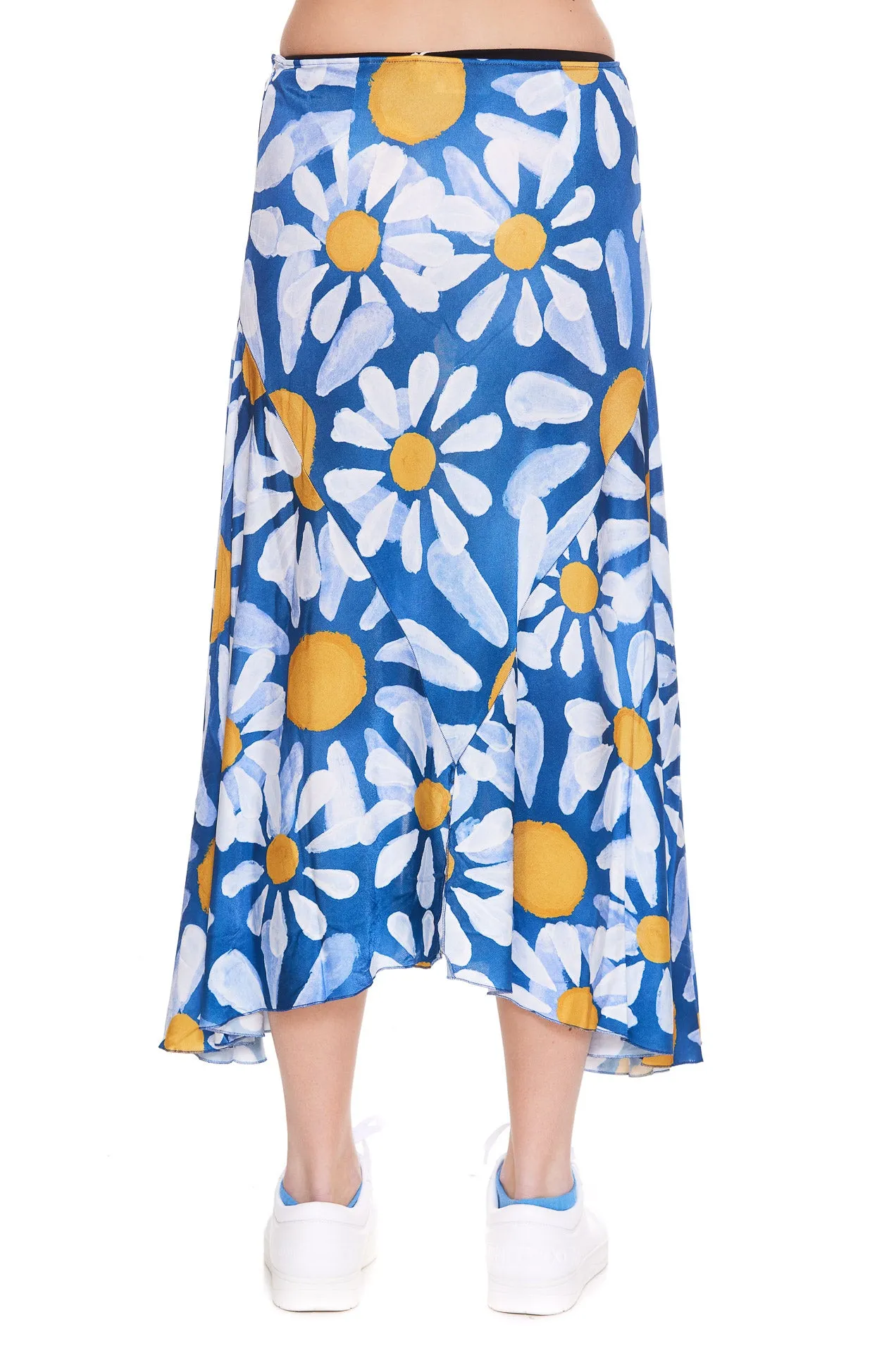 Marni Floral-Printed Asymmetric Hem Midi Skirt