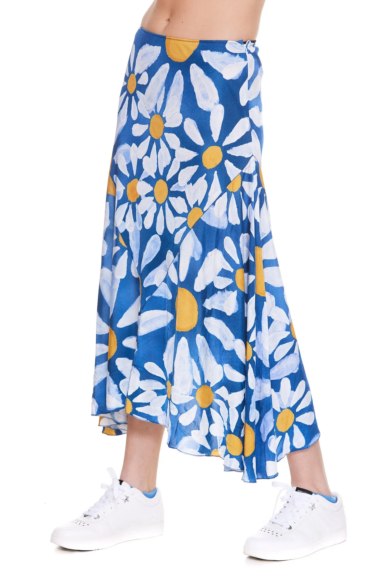 Marni Floral-Printed Asymmetric Hem Midi Skirt