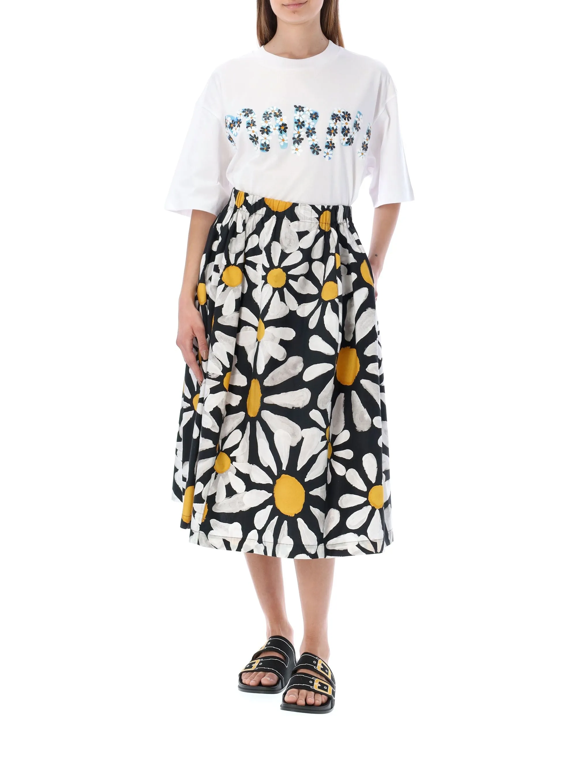 Marni Floral Printed Balloon Skirt