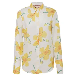 Marni Floral Printed Curved Hem Shirt