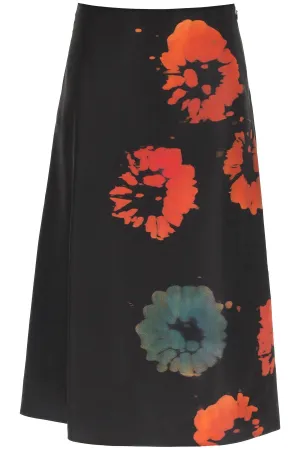 Marni High Waist Floral-Print Midi Skirt