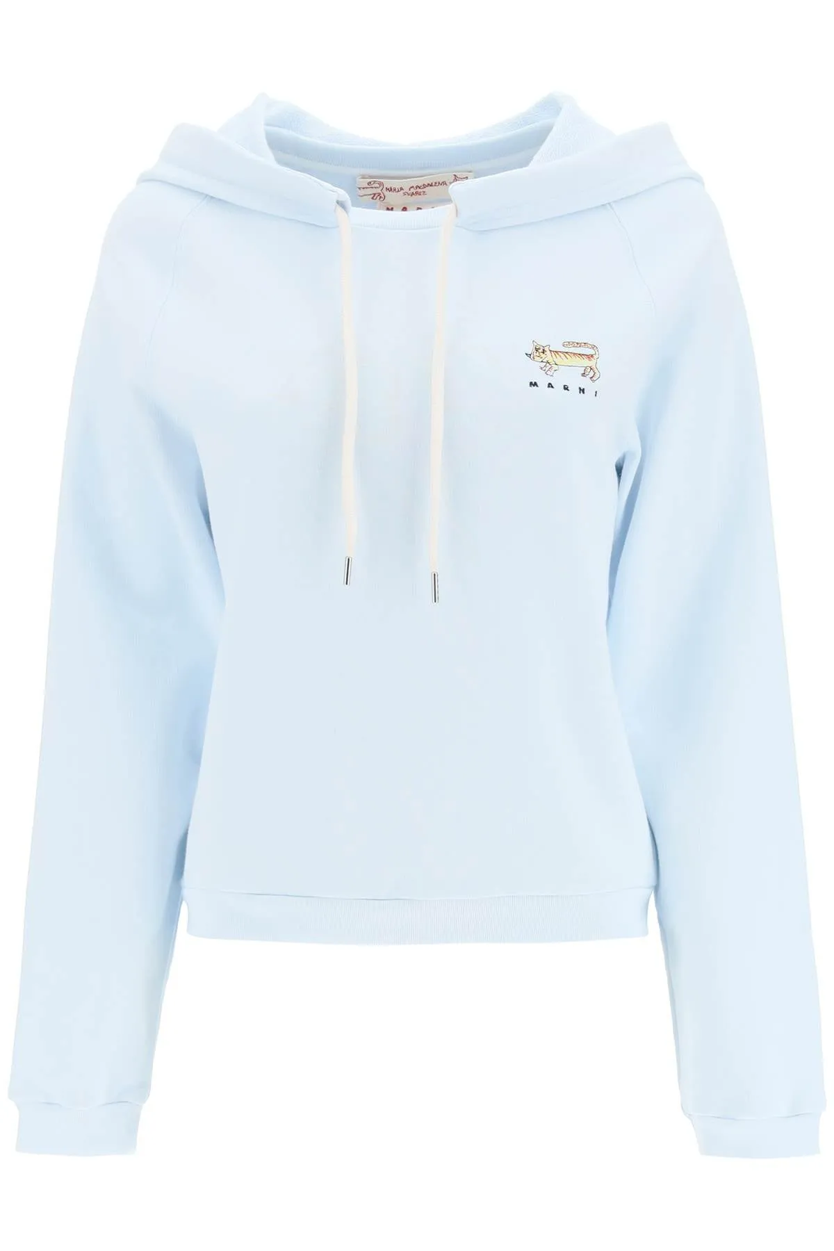 Marni Naif Tiger Print Drawstring Hoodie