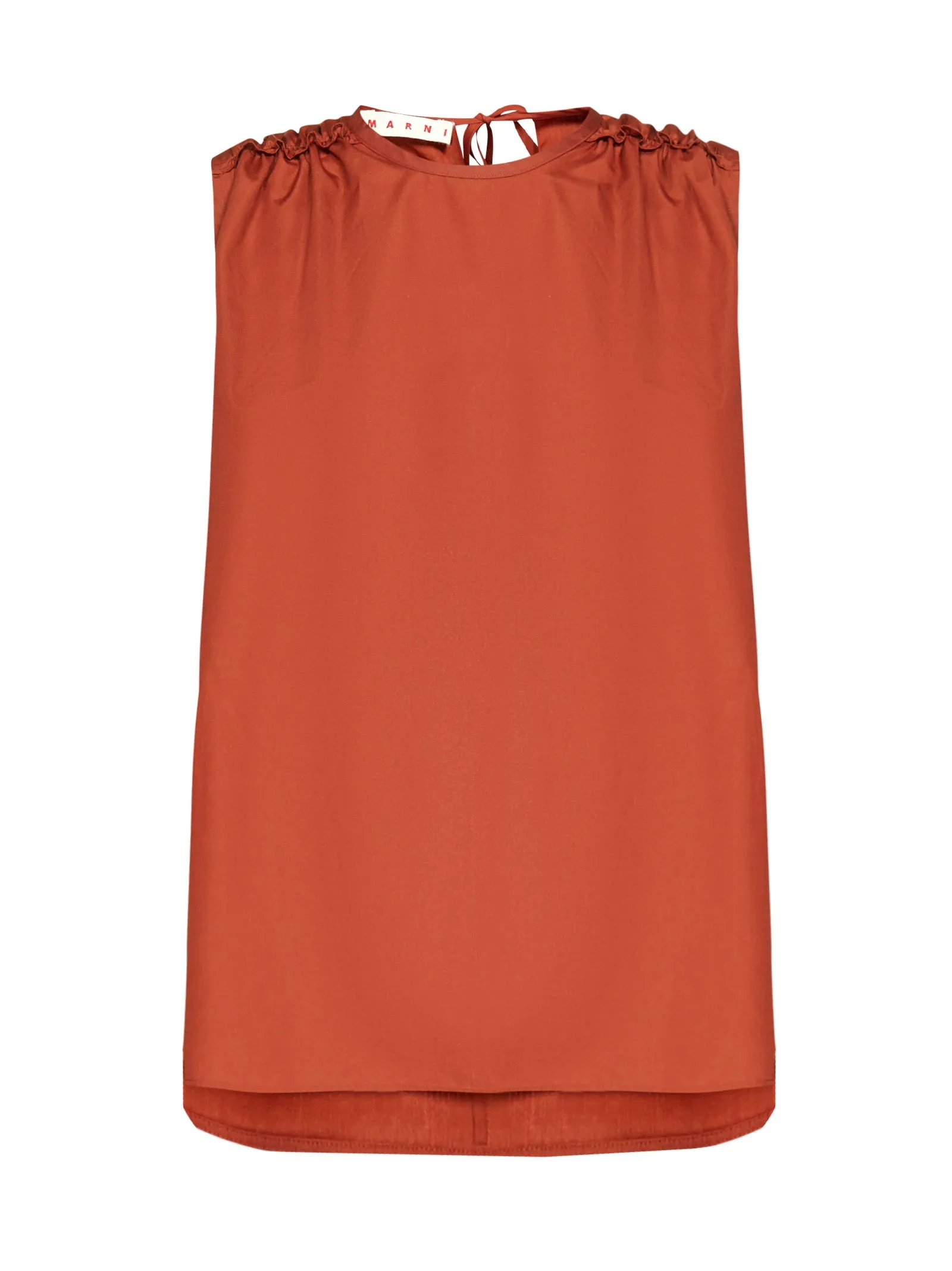 Marni Ruffled Detail Crewneck Sleeveless Top