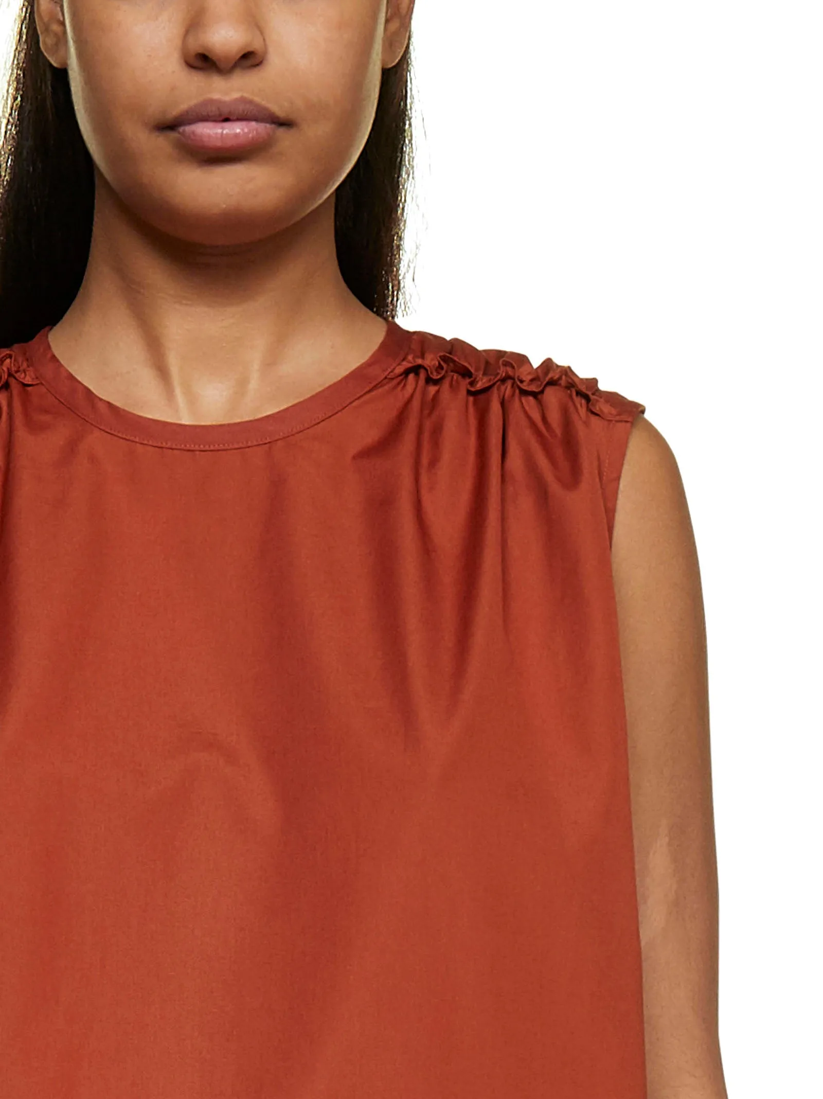 Marni Ruffled Detail Crewneck Sleeveless Top