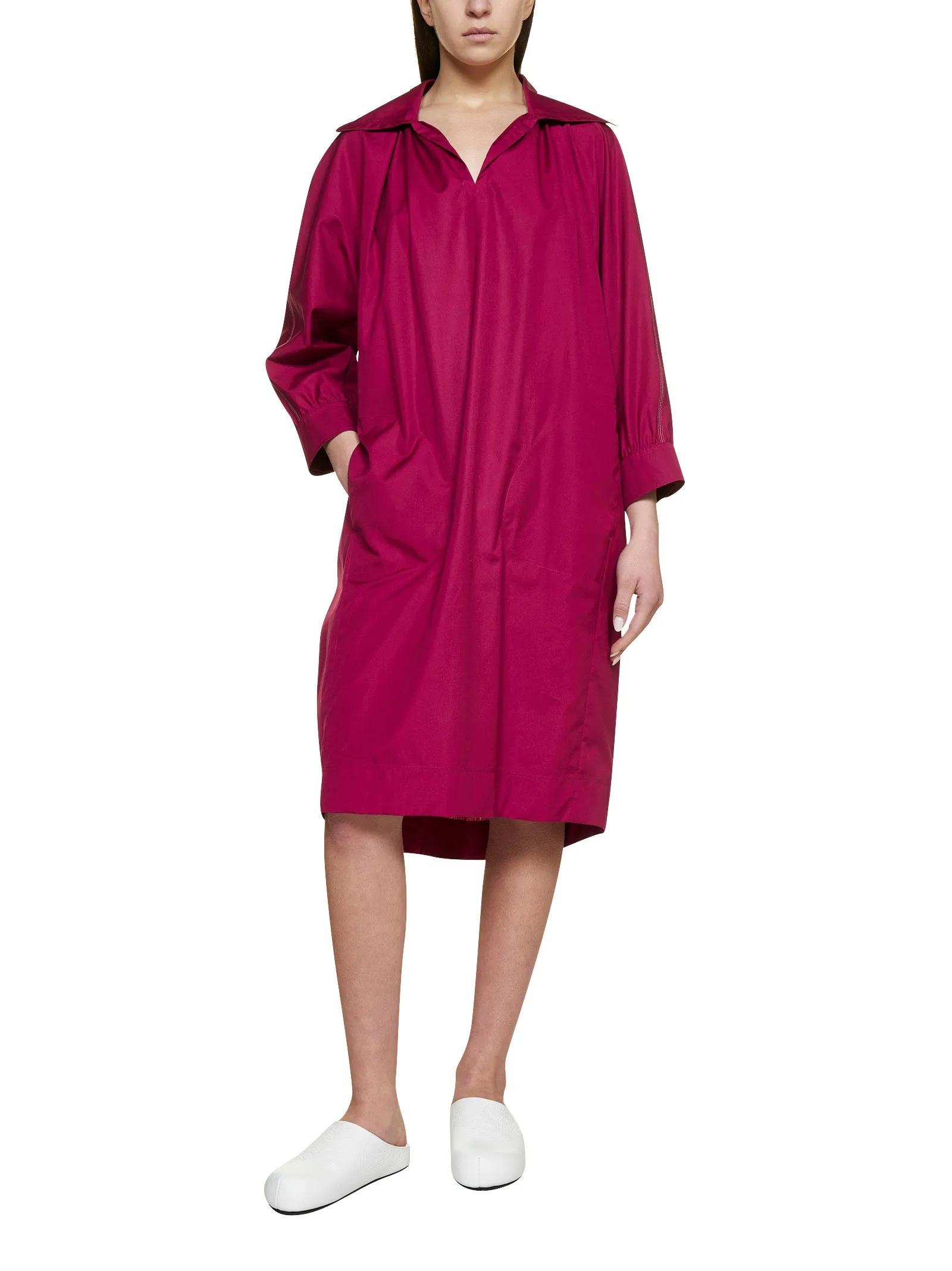 Marni Split-Neck Midi Shirt Dress