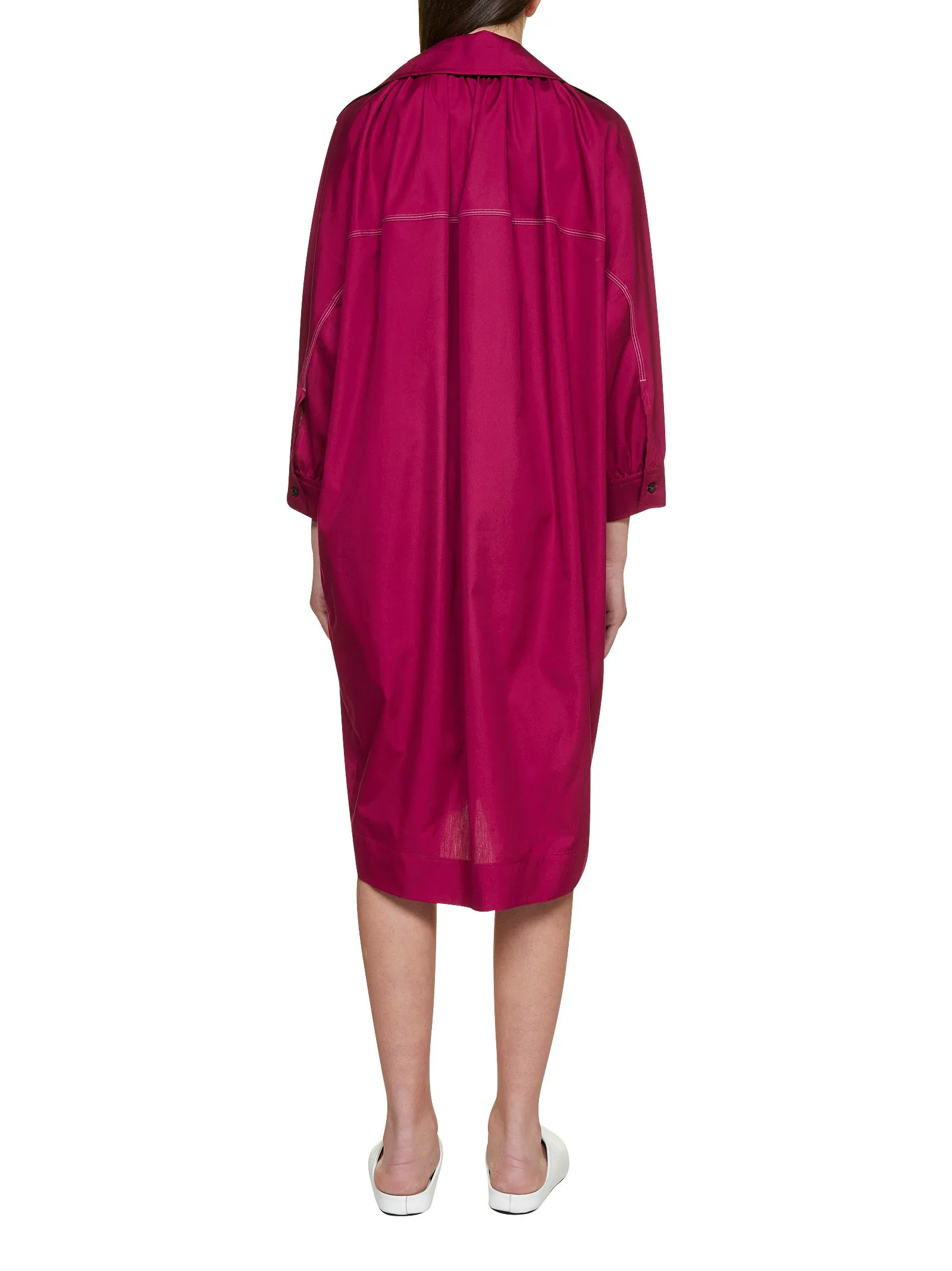 Marni Split-Neck Midi Shirt Dress