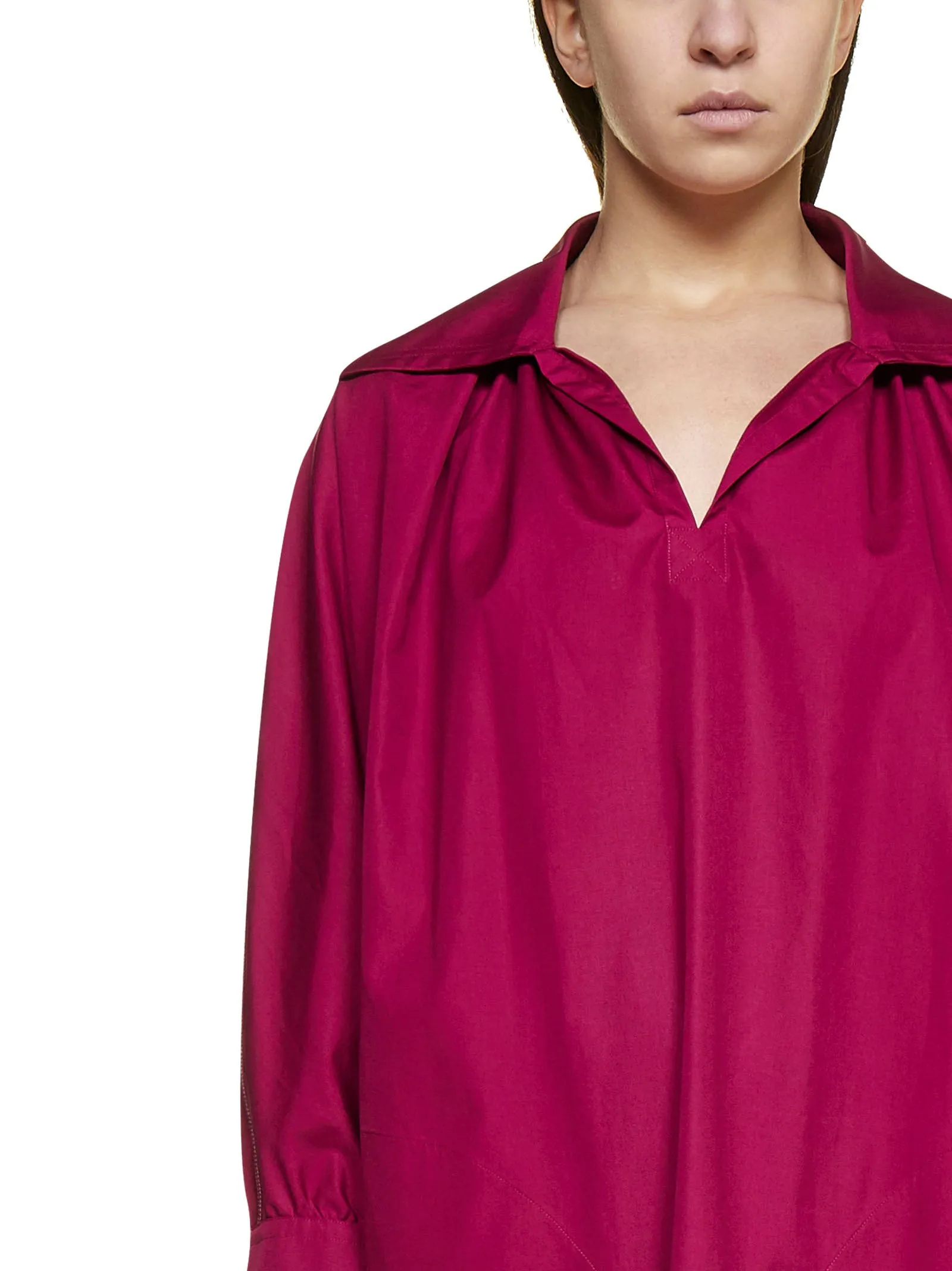 Marni Split-Neck Midi Shirt Dress